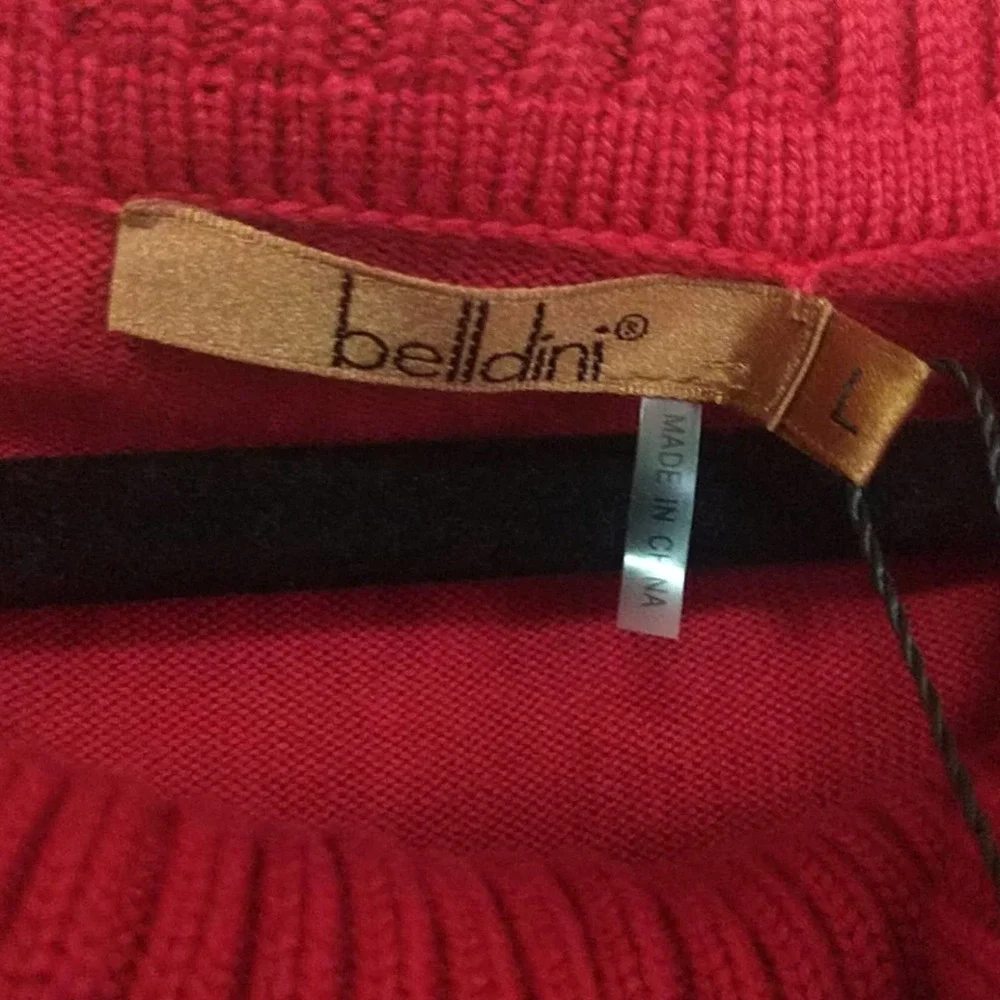 Belldini Cowl Neck Sweater Red Large